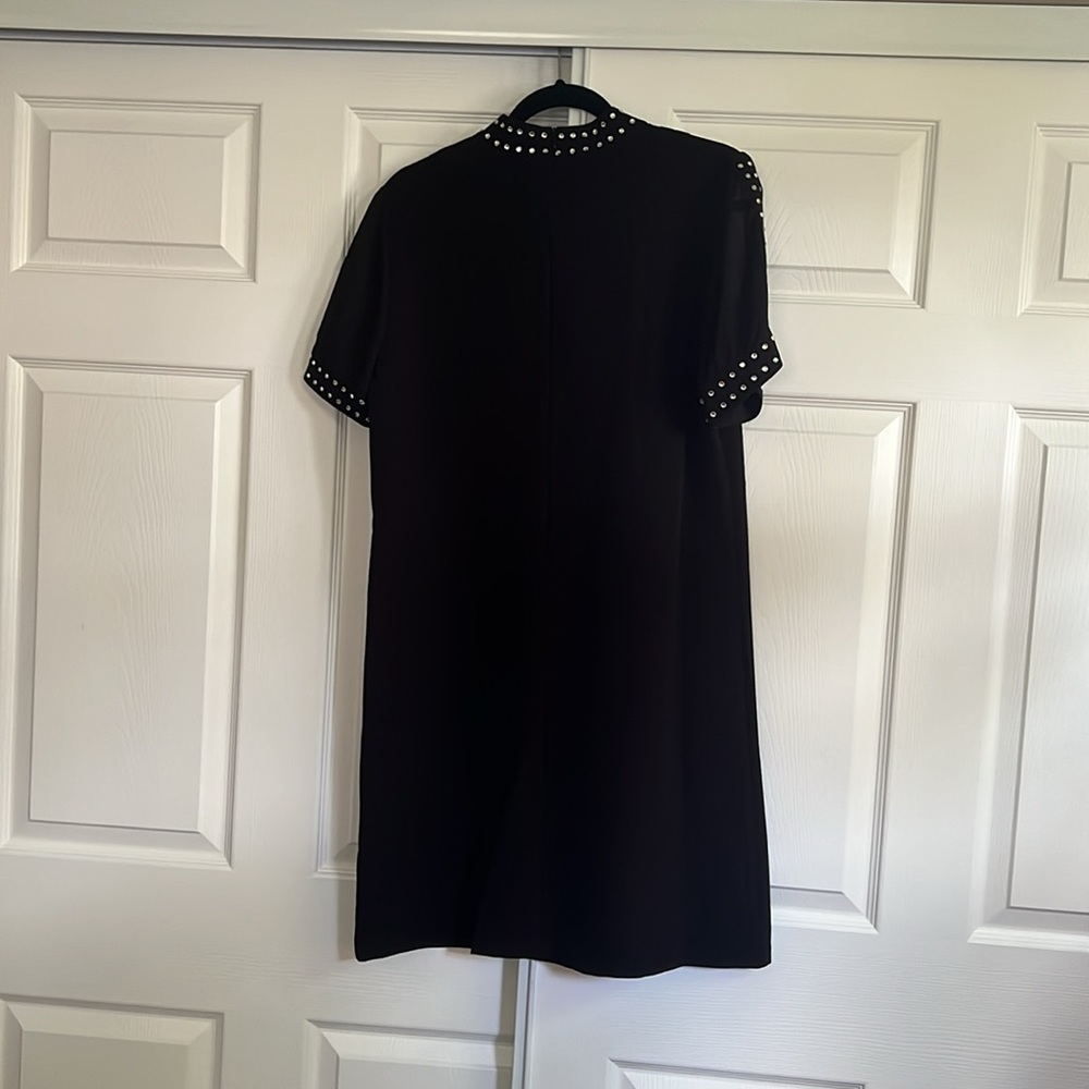 Chic Black Dress with Silver Beaded Accents - Picture 5 of 5
